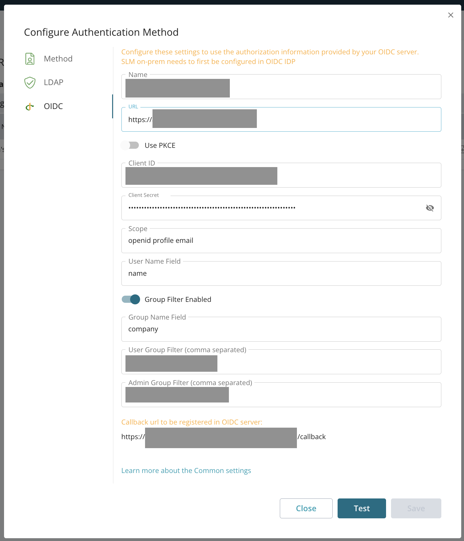 Configure Authentication Method Configure Authentication Method