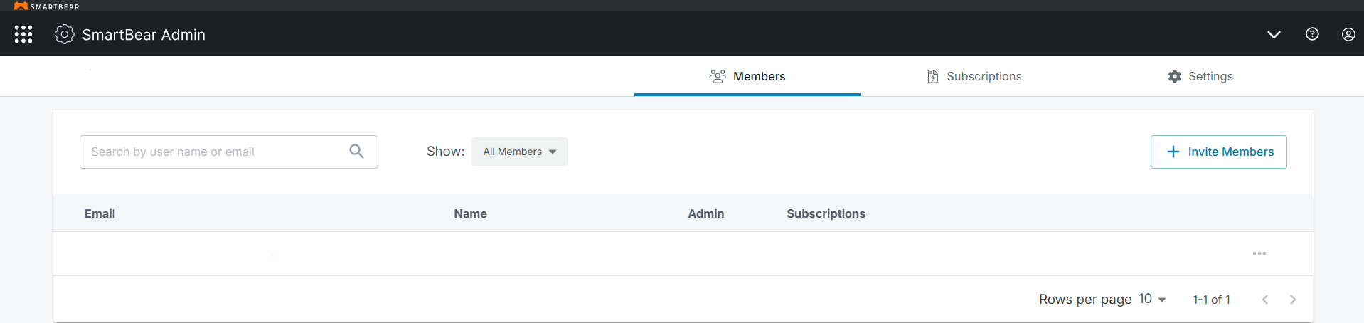 SmartBear Admin Home Page SmartBear Admin Home Page