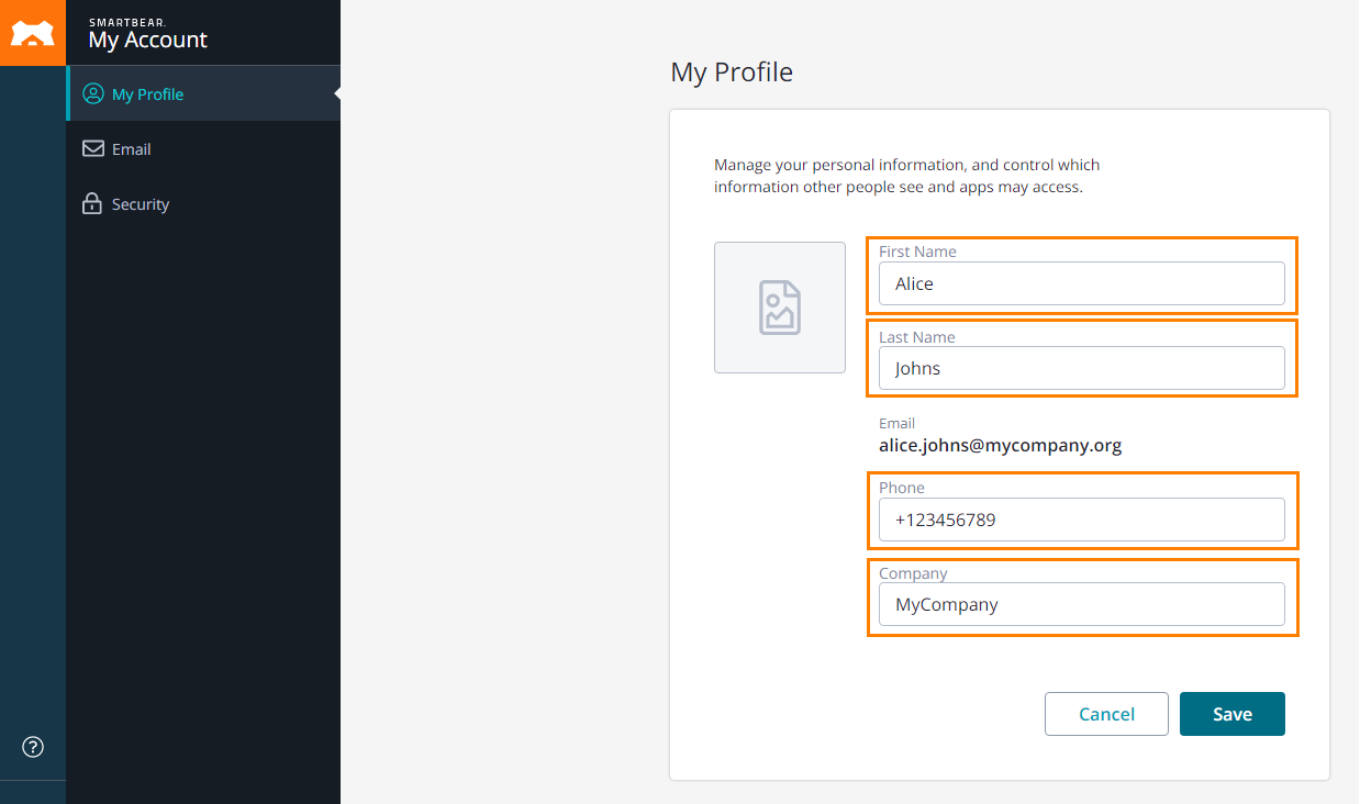 sample screen for changing name and number sample screen for changing name and number