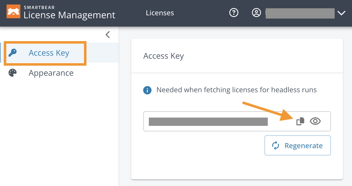 Getting the access key Getting the access key