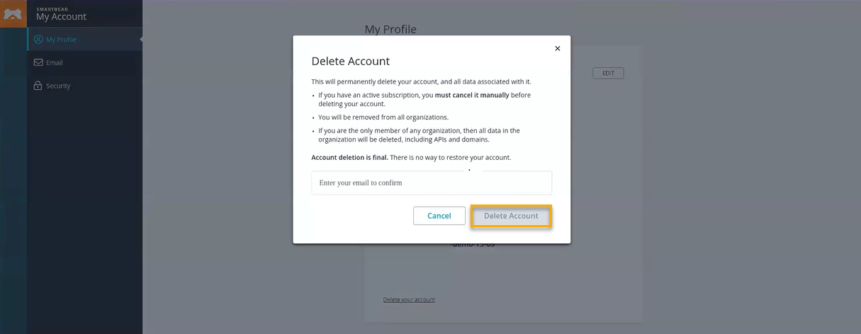 Deleting Account Deleting Account