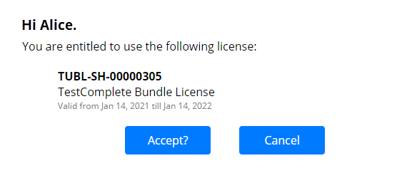 Accept the license assignment Accept the license assignment